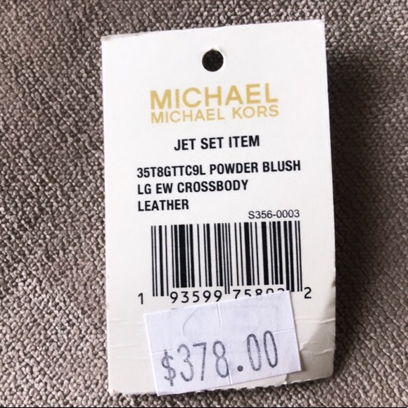 MICHAEL KORS • Jet Set Leather Large Crossbody Bag in Powder Blush • NWT - Picture 6 of 7